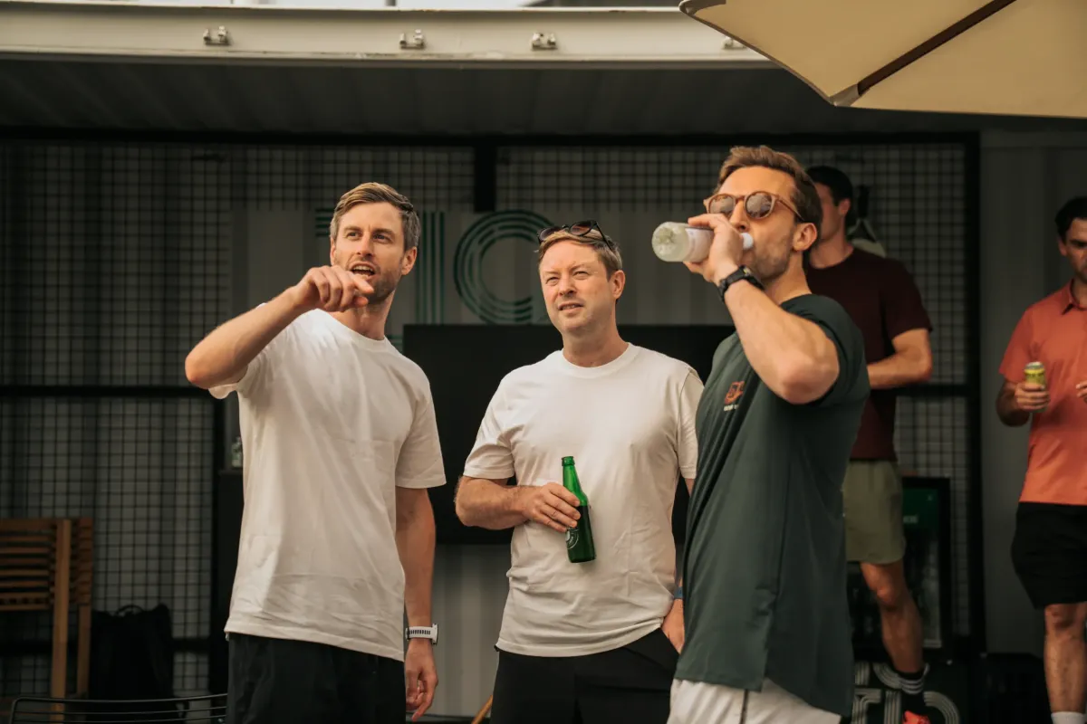 The brothers Marcus and Adrian Love engaging with our community at our Love Ventures Padel in Berlin